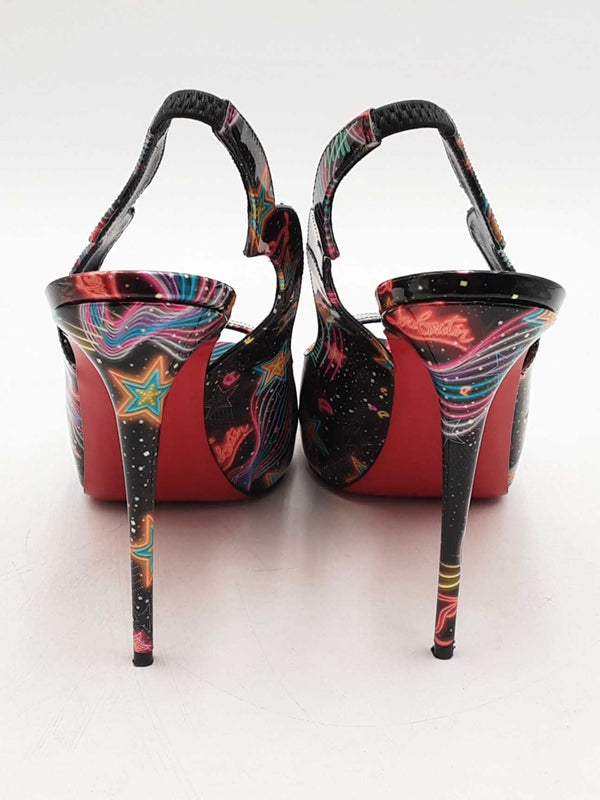 Christian Louboutin Hot Chick Sling Alta Starlight Heels Size 38.5 Eb1025lxzsa
