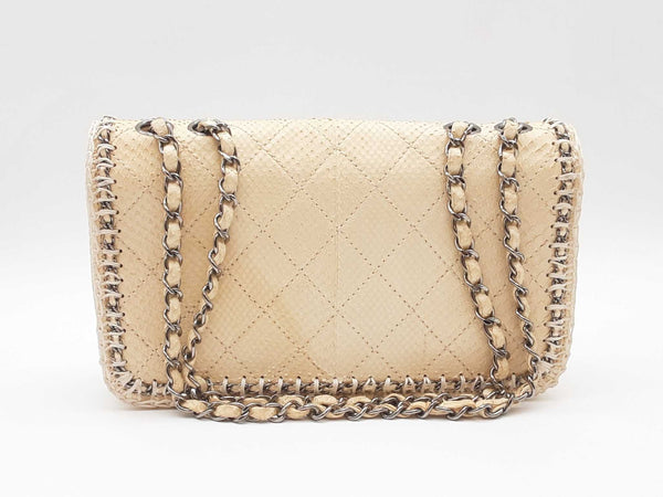 Chanel Python Quilted Flap Turnlock Chain Shoulder Bag Sd0925wrzxde