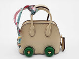 Creme Mini Racecar Bag Zipper Pouch Bag Charm Do0526lde