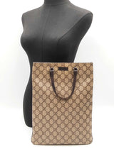 Gucci Plus Joy Vertical Tote In Beige & Brown Gg Monogram Canvas Fw1225ooxdu