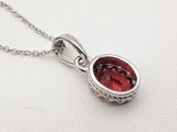 Red Garnet 0.925 Silver 4.5g Necklace Stud Earrings Ensemble Do0925lide