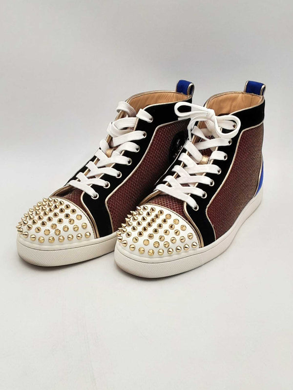 Christian Louboutin Lou Spikes Orlato Flat Mesh Tech Size 40 Sd0425oxzsa