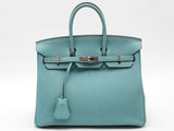 Hermes Birkin 25cm 2019 Blue Togo Palladium Hardware Handbag Aa0726ezxzsa