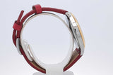 Versace 38mm Quartz Logo Halo Red Leather Strap Watch Eb0726lcrdu