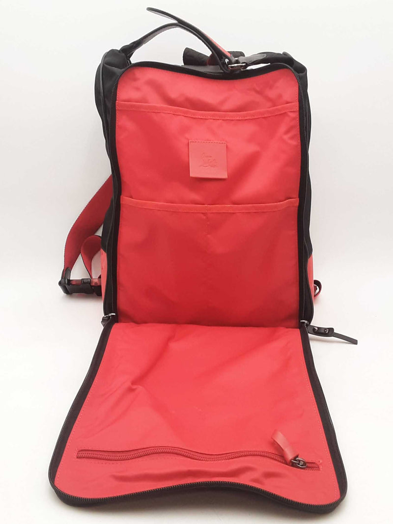 Christian Louboutin Nylon Backpack Black And Red Aa0325oxzsa