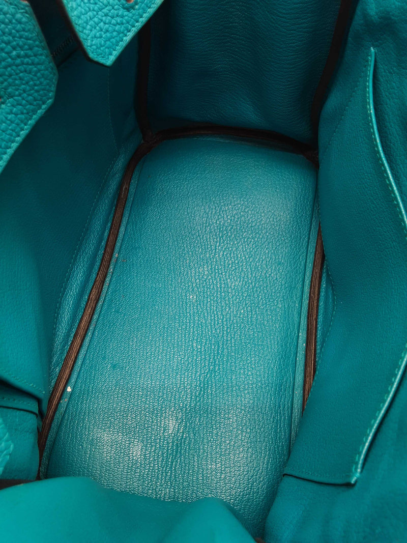 Hermes Birkin 25 Bleu Zanzibar Blue Togo Palladium Handbag Do0825lirxzde