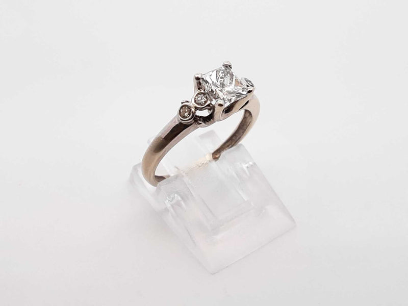 0.78 Cttw Diamond & 10k White Gold Ring With Cert 1.9 Gram Size 5 Fw1124pxzdu