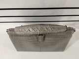 Bottega Veneta Frame Gray Crocodile Top Handle Handbag Vc0926ozxzmia