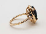 Sythentic Black Opal 14k Yellow Gold 4.1g Ring Size 5 Do0826cxzde