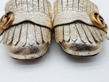 Gucci 453373 Gg Gold Metallic Marmont Flats Size Eu 36.5 Do0925lcrde