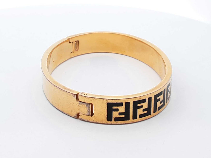 Fendi Ff Forever Fendi Gold-tone Bangle Bracelet 33.7 Grams Fw0125lrzdu