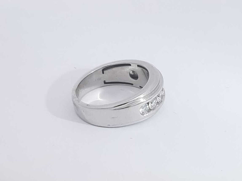 0.90 Cttw Diamond 14k White Gold Wedding Band 7.4 Grams Size 10 Aa0825worsa