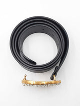 Gucci Marmont Double G Pearl 40mm Belt In Black Leather Size 42 Fw0926lordu