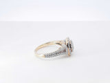 1.39 Cttw Diamond & 10k White Gold Double Halo Ring 4.1 Grams Size 6.5 Fw0926iordu