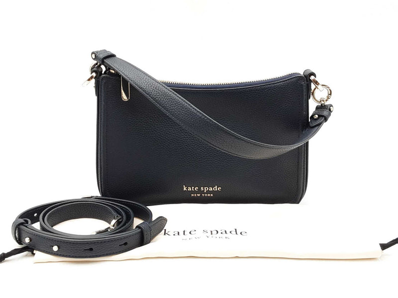 Kate Spade Hudson Convertible Crossbody In Navy Blue Pebbled Leather Fw1125wzdu