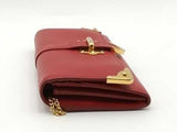 Prada Saffiano Leather Metal Continental Flap Wallet Red Aa0526olrsa