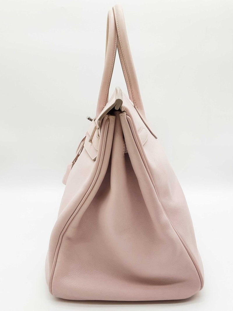 Hermes Birkin 35 Rose Dragee Pink Swift Palladium Handbag Do1025rxzxde