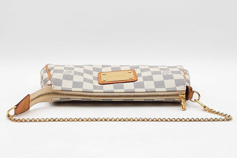 Louis Vuitton Eva Convertible Clutch In Damier Azur Coated Canvas Fw1125wordu