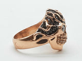 Flaming Skull Diamonds Black Stones 14k Rg 35.1g Ring Size 14.5 Do0726ocxzde