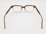Thom Browne Rectangular Walnut Brown Gold Frame Glasses Do0626lrxde