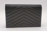 Yves Saint Laurent Cassandre Envelope Black Leather Chain Wallet Eb1026rxzsa