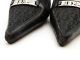 Christian Dior Black Logo Canvas Leather Heels Size Eu 40 Do0525lrxde