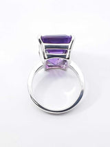Tiffany & Co. Sparklers Amethyst & Silver Cocktail Ring 6.5g Size 6 Fw1026wrxdu