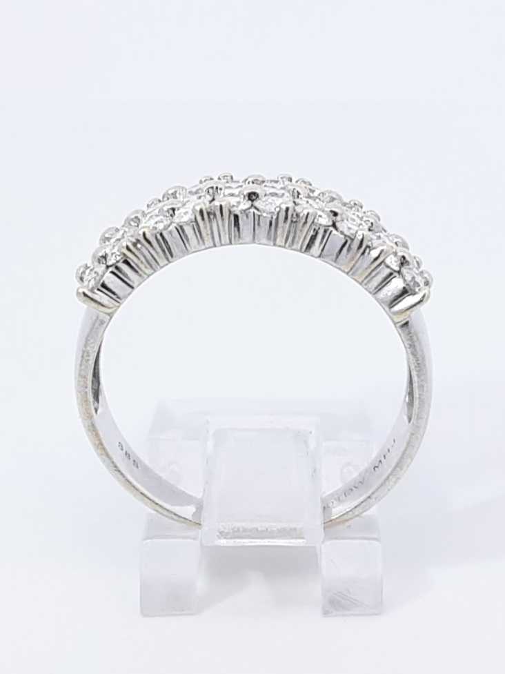2.0 Cttw Diamond & 14k White Gold Four-row Ring 5.1 Grams Size 8 Fw0925pcsdu