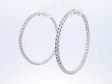 5.0 Cttw Lab Grown Diamond & 14k White Gold Hoop Earrings 17.7 Grams Fw0225lrzxdu