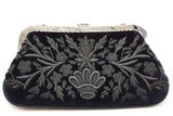 Gucci Navy Blue Velvet Embroidered Clutch Eb0926crxde