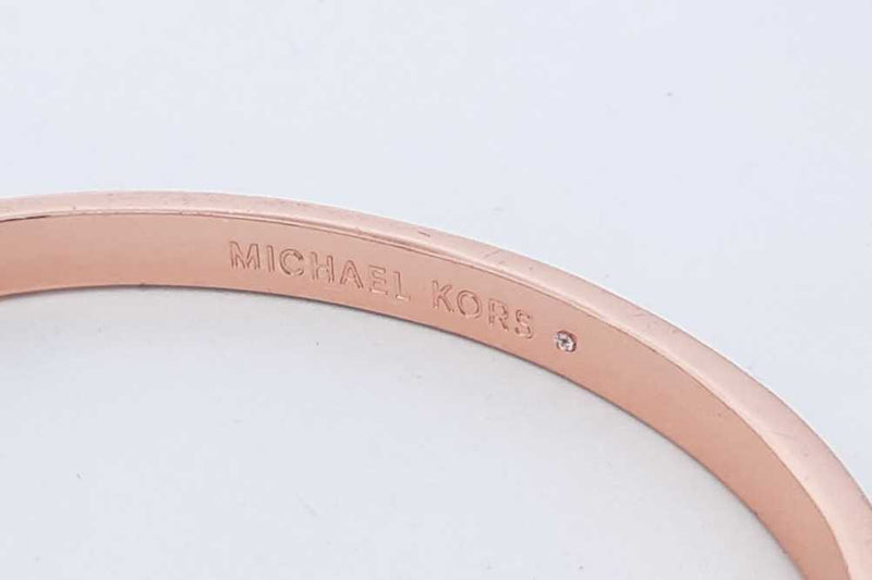 Michael Kors Rose Gold Tone Logo Lock Bangle Bracelet 18.1 Grams Eb0125wxsa