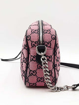 Gucci Gg Marmont Diagonal-quilted Canvas Shoulder Bag In Pink Fw0825ozxdu