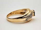 Approx 0.2 Ctw Diamonds 14k Two-tone Gold Sapphire 7.1g Ring Size 7 Do0125orxde
