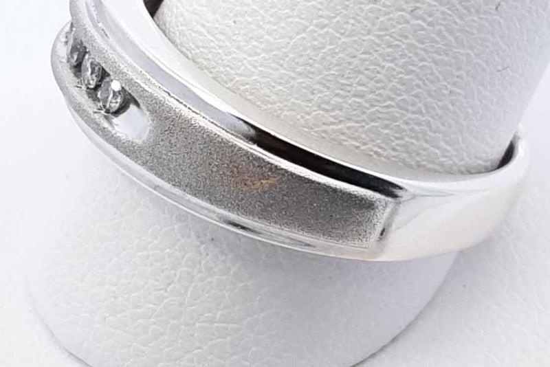 0.49ctw Diamond Ring In Sterling Silver 6.4 Grams Size 10.5 Eb1125irdu