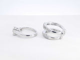 1.55 Cttw Diamond & 14k White Gold Wedding Set 10.3 Grams Size 4 Fw0426wxzdu