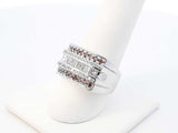 1.69 Cttw Diamond & 14k White Gold Multi Row Ring 15.4g Size 8.25 Fw0726loxzdu