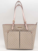 Michael Kors Medium Logo Pocket Tote Beige Aa0925orsa