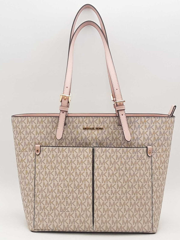 Michael Kors Medium Logo Pocket Tote Beige Aa0925orsa