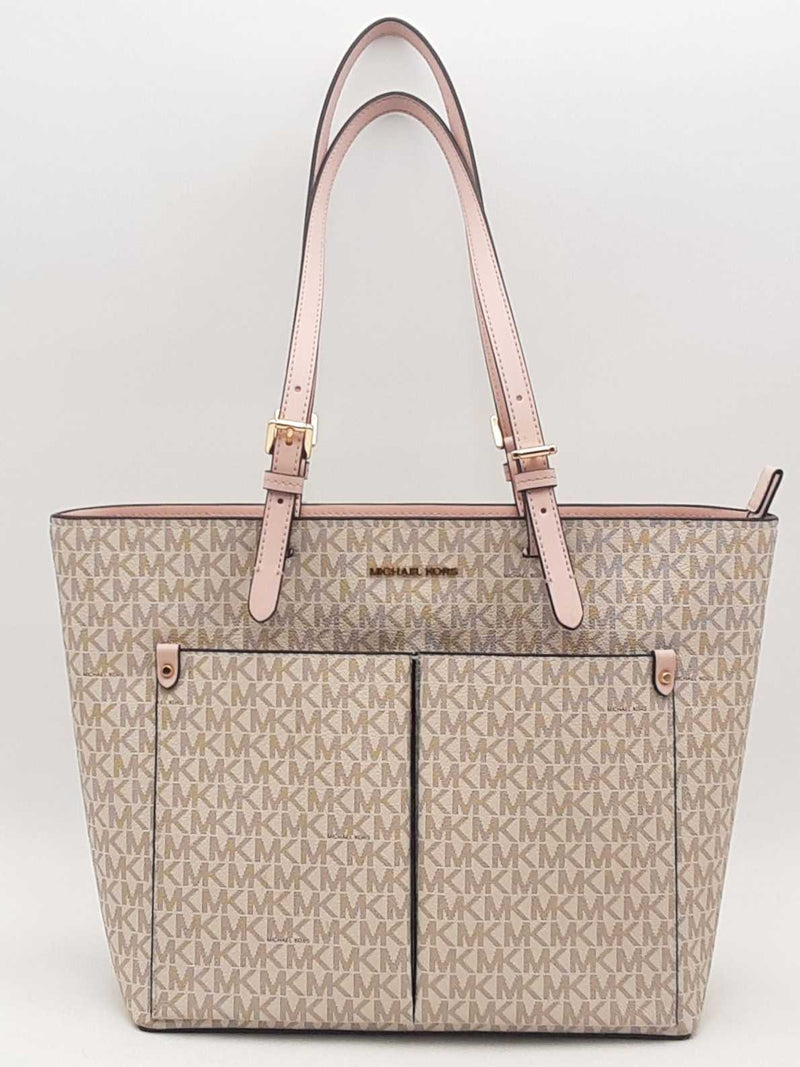 Michael Kors Medium Logo Pocket Tote Beige Aa0925orsa