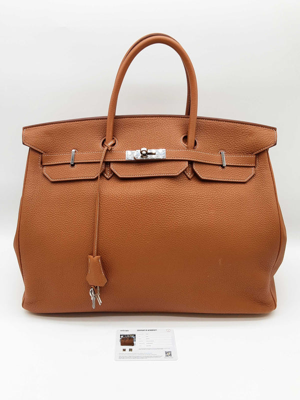 Hermes Birkin 40 Gold Brown Togo Palladium Hardware Handbag Do0825lxrxzde
