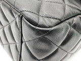 Chanel Classic Jumbo Black Quilted Caviar Leather Shoulder Bag Do0326irxzde
