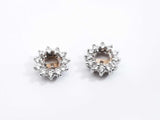 0.72 Cttw Diamond & 14k White Gold Snowflake Earring Jackets 3 Grams Fw0326ozxdu