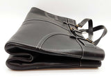 Christian Dior Black Leather Jeans Pocket Shoulder Tote Bag Do0525oxzde