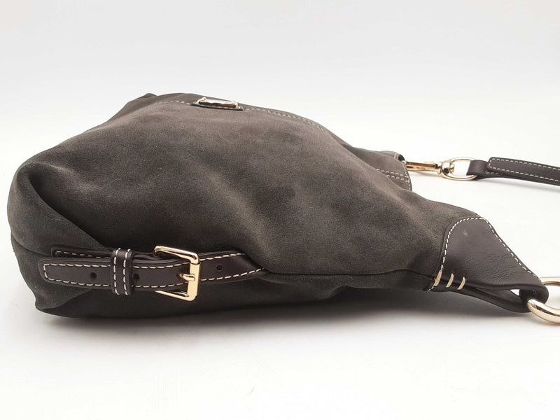Dooney & Bourke Charcoal Gray Suede Hobo Bag Sd0625orsa