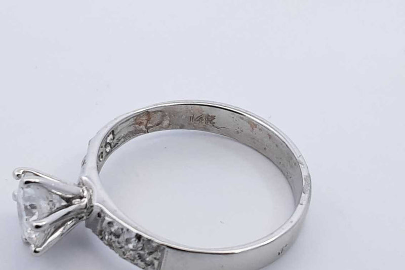 1.12ctw Diamond Ring In 14k White Gold 2.5 Grams Size 6.5 Eb0325lcxzsa