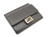 Fendi Baguette Card Holder Wallet In Black Nappa Leather Fw1025loxdu