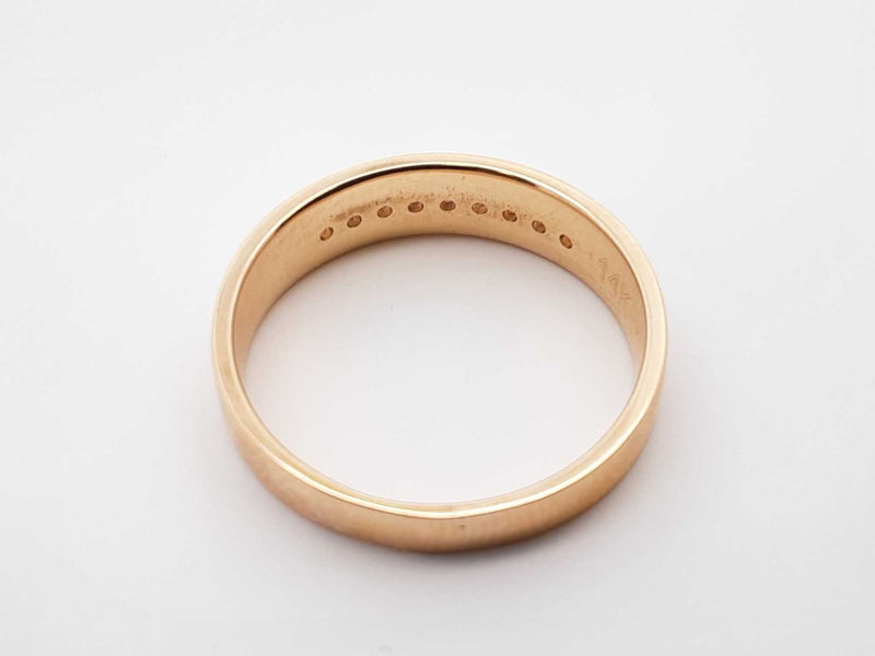 0.18 Cttw Diamond & 10k Yellow Gold Wedding Band 5.4 Grams Size 11 Fw0824rzxdu