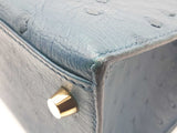 Hermes Kelly 25 Bleu Roi Blue Ostrich Gold Hardware Shoulder Bag Do0723oerxzde