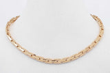 14k Yellow Gold Geometric Brick Link Chain Necklace 16.4 Grams 18 In Eb0826sxzsa