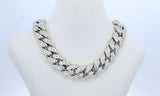 Sterling Silver Cubic Zirconia Cuban Link Chain 113.8g 22 In Eboiedu144030007275